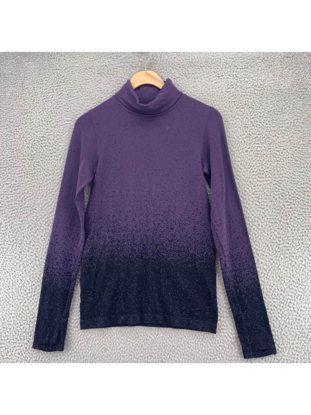Athleta Top Womens Small Purple Plum Flurry Ombre Turtleneck Long Sleeve Sweater